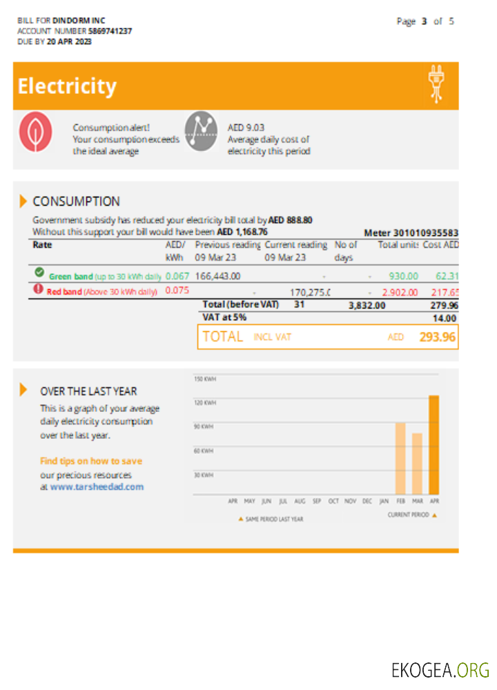 Facture commerciale de la société de distribution d'Al Ain, page 3, SCR